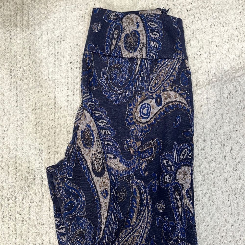 Anthropologie Maeve Paisley Blue Pull on Pants 0